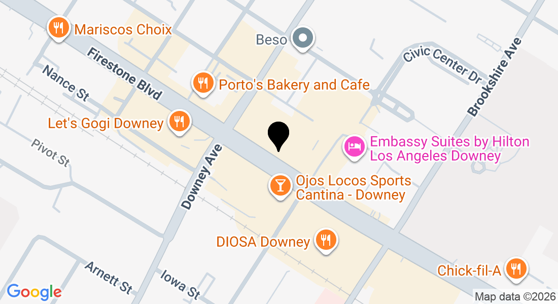 Map to 8333 Firestone Blvd, Downey, CA 90241
